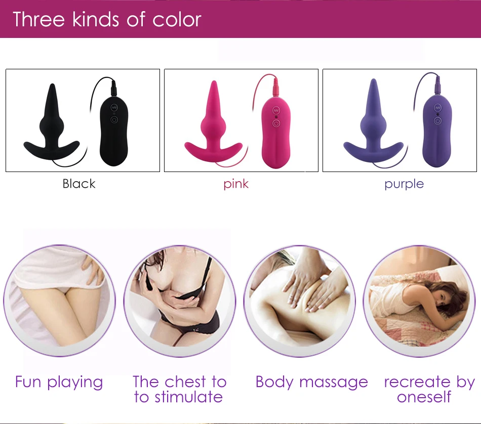 Hieha Anal Sex Toys 10 Mode Anal Plug Vibrator Plug Prostate Massager Vibration Silicone Butt Plug Sex Toys for Women Men 9