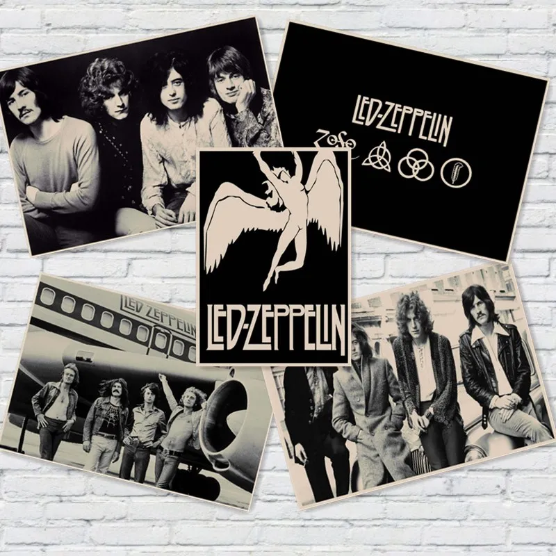 

Led Zeppelin Rock Music Posters Vintage Poster Retro Wall Sticker Home Decor Kraft paper/Cafe/Bar poster/ Retro Poster MU36