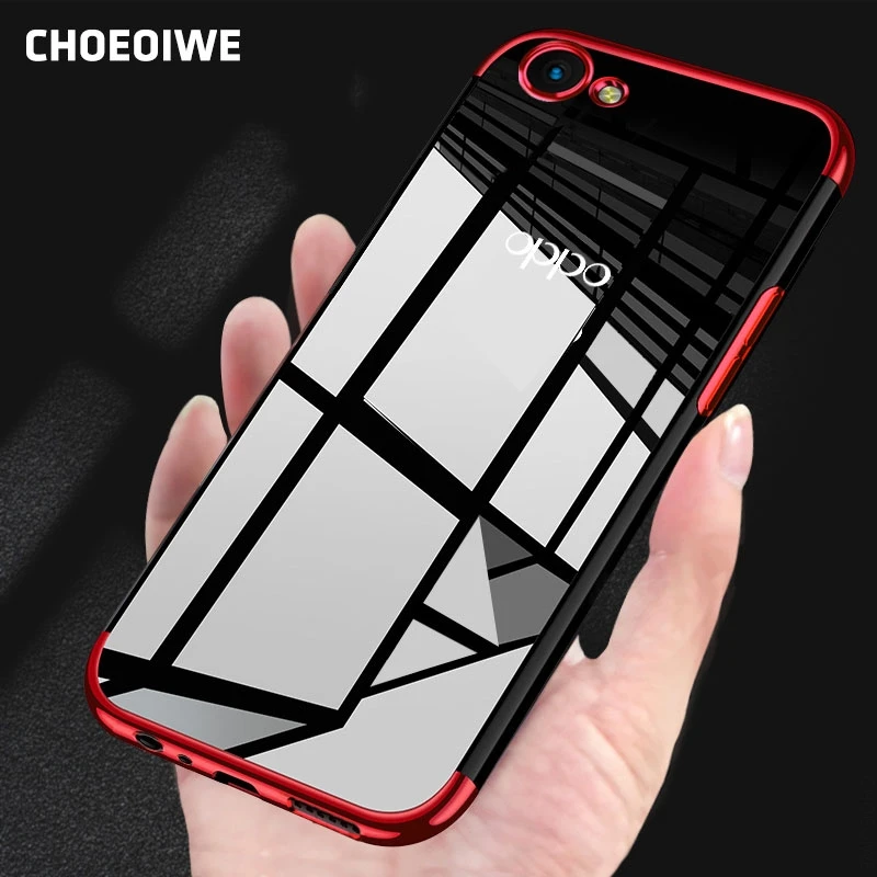 CHOEOIWE Cases for OPPO A83 Plating Soft Case Utra-thin Cover A71 Silicone Transparent Phone Back Coque Shell |