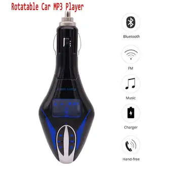 

Bluetooth Wireless FM Transmitter MP3 Player Blue Light Built-in Microphone Handsfree Car Kit Music Adapter USB TF Card Playback