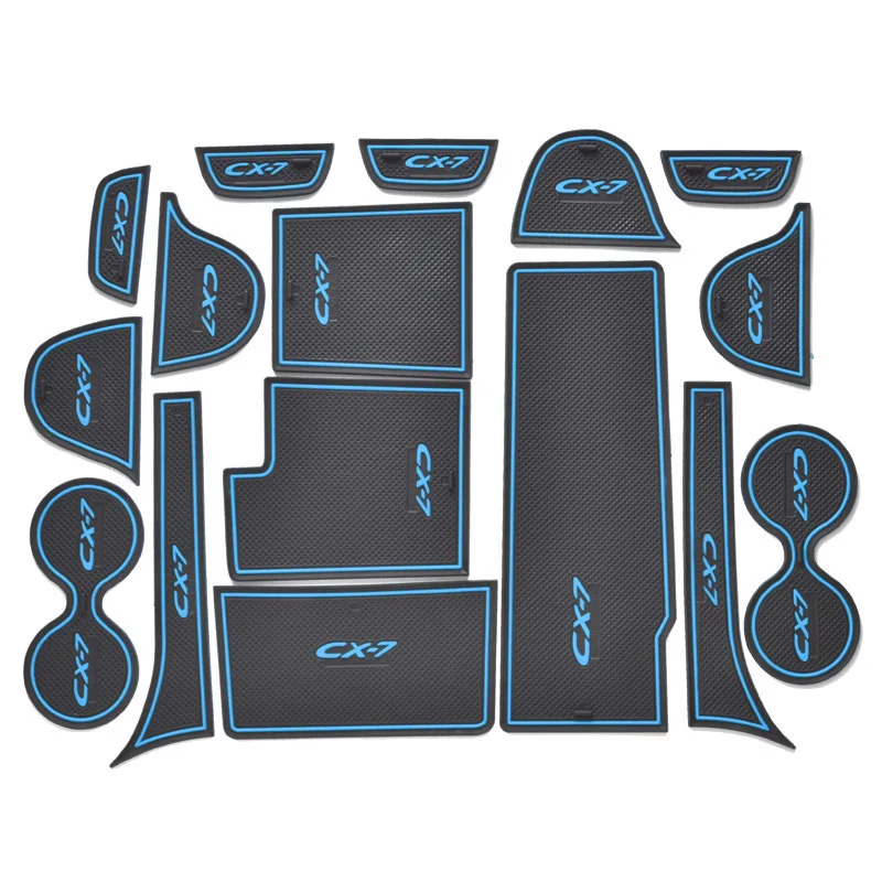 

16Pcs Lot Car Interior Upholstery For 14 Mazda CX-7 Rubber Mat Car Accessories Non-Slip Mat Auto Accessories Interior