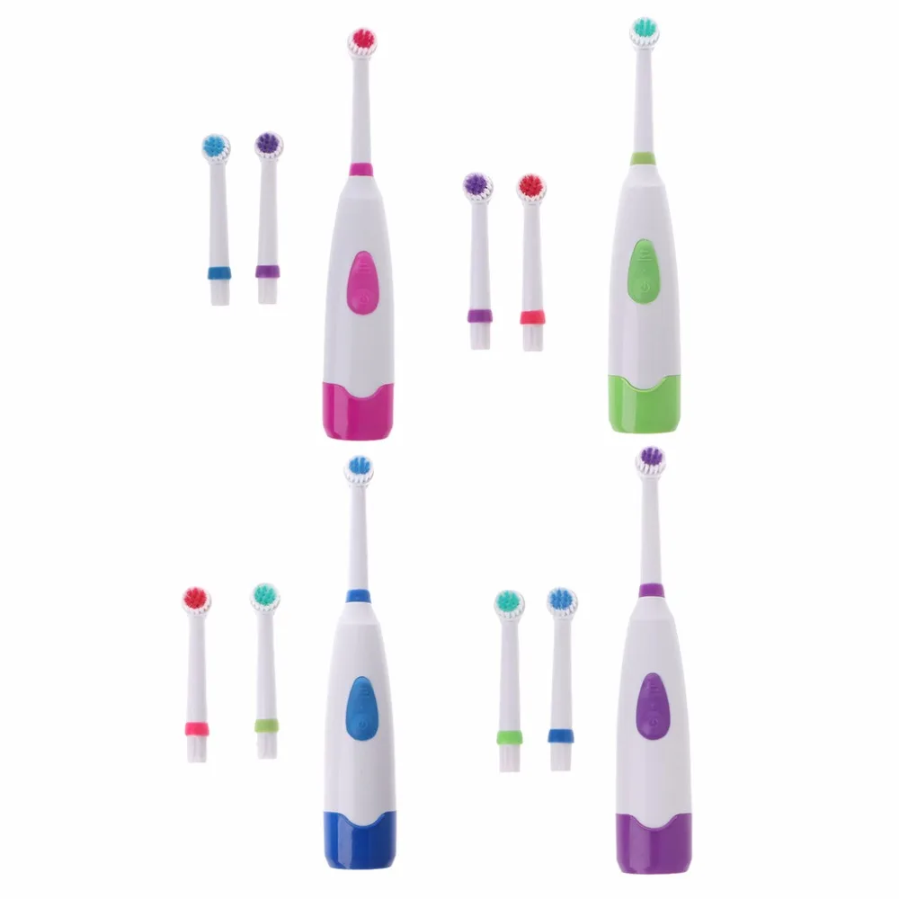 1pc Waterproof Rotating Electrics Toothbrush With 3 Brush Head Suitable