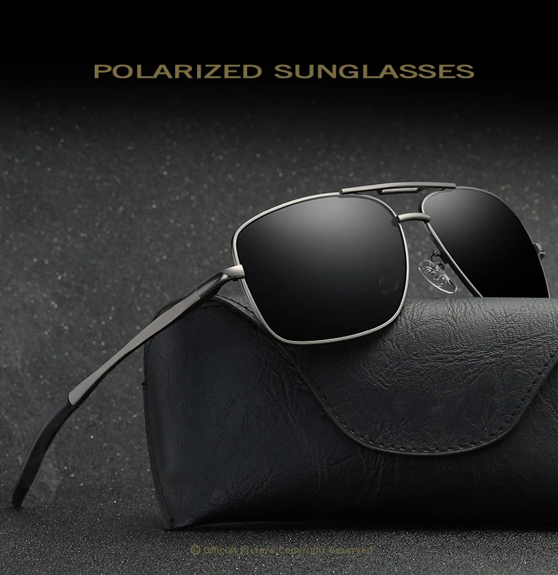Winla Brand Design Classic Pilot Driving Polarized Sunglasses Men Eyewear Square Metal Frame Vintage Male Oculos UV400 WL8021