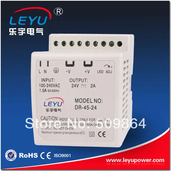 CE RoHS 45W din rail 5v power supplyin Switching Power Supply from