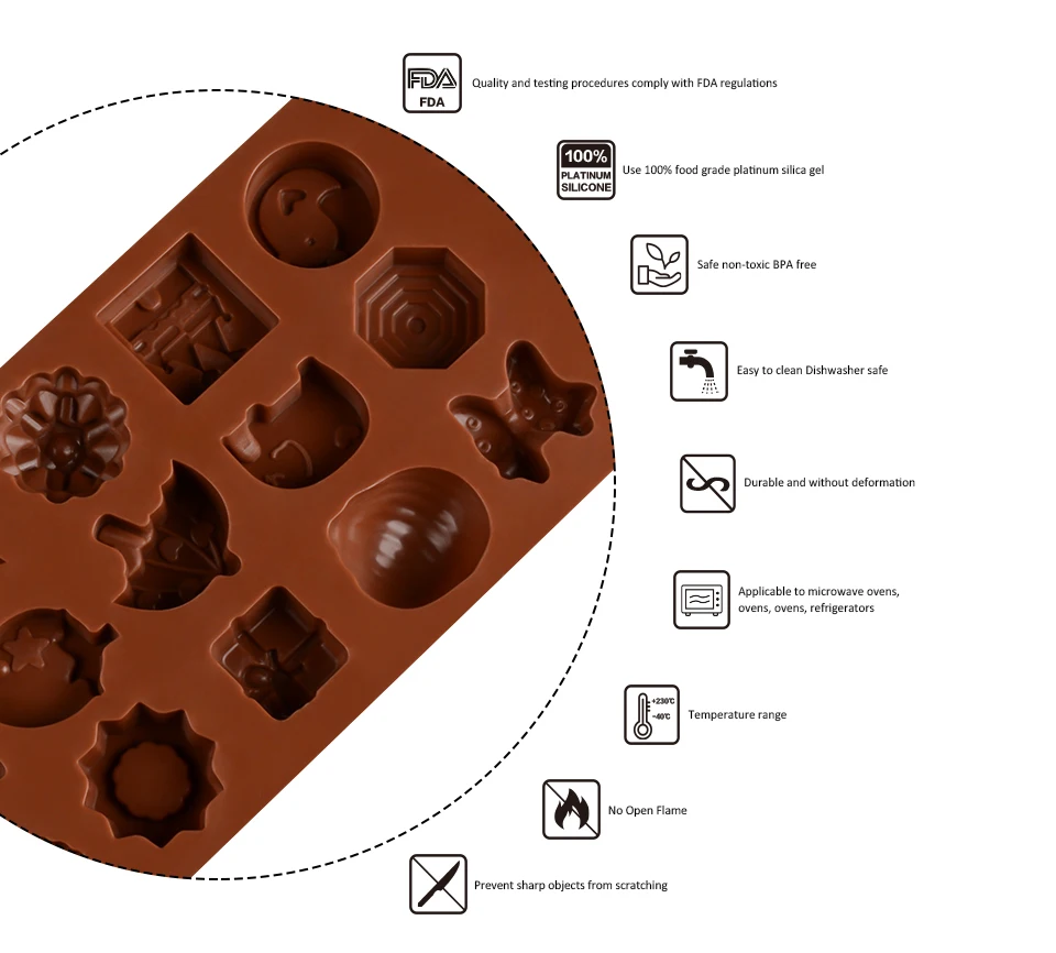 SILIKOLOVE 15 полости силиконовые формы мультфильм типа DIY шоколадные формы антипригарные FDA Конфеты выпечки торт ребенок забавное изготовление