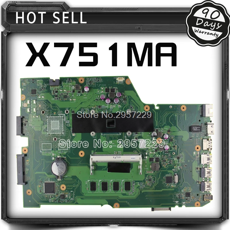 

K751M K751MA X752M R752MA X751MA Motherboard For Asus N2830 Processor X751MD REV2.0 Mainboard Tested ok S-6