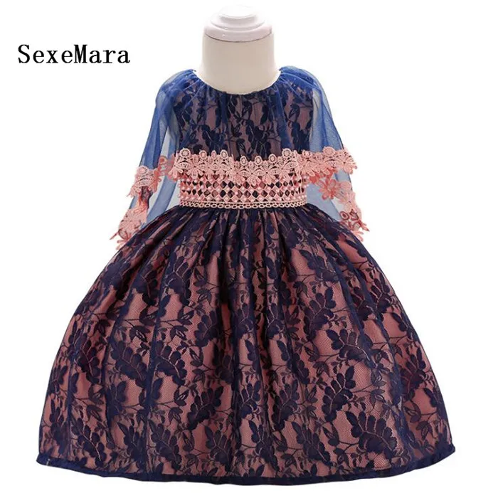 

1 Years Birthday Dress Royal Blue Lace Toddler Girl Christmas Newborn Baby Princess Vestido Kids Gift Christening Wear Dresses