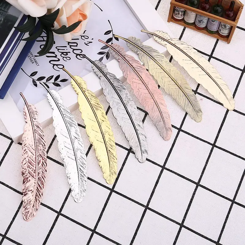 

Metal Feather Bookmark Chinese Style Vintage Page Book Markers Wedding Gifts for Guests Souvenirs Back To School Party Favors