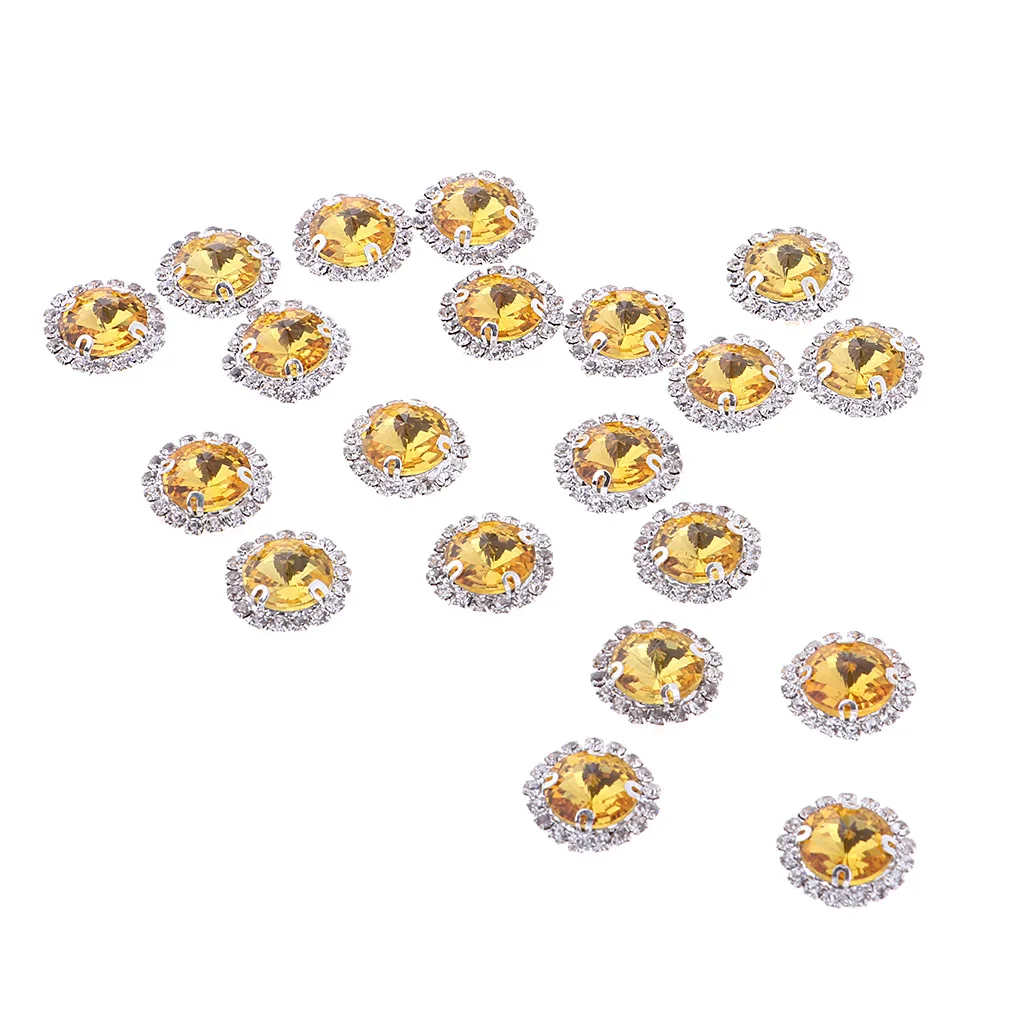 20Pcs Glass Rhinestone Sewing On Clothes Wedding Dress DIY Fashion Rhinestone Decoration Sticker Sewing Accessories