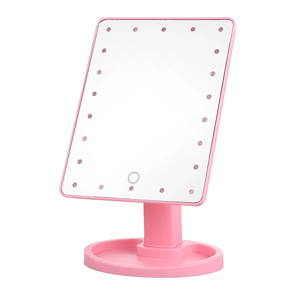 Зеркальный светильник для макияжа с сенсорным экраном, зеркало для макияжа на заказ, светодиодный зеркальный светильник с USB кабелем, на батарейках, 22 светильник s