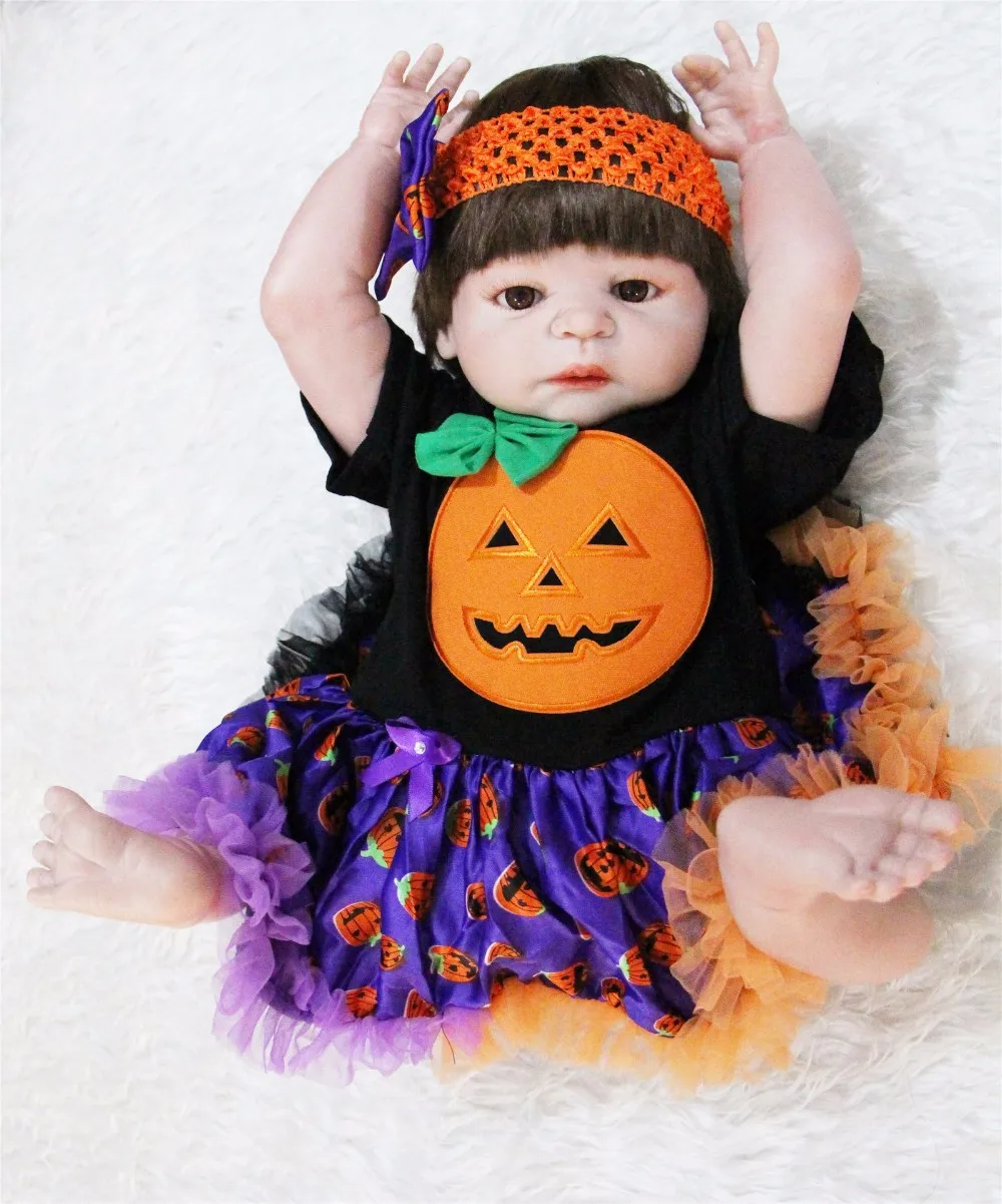 

NPK 22inch Full Silicone Reborn babies Doll Toys movable safe girl menina doll Kids Play House toy children birthday gift