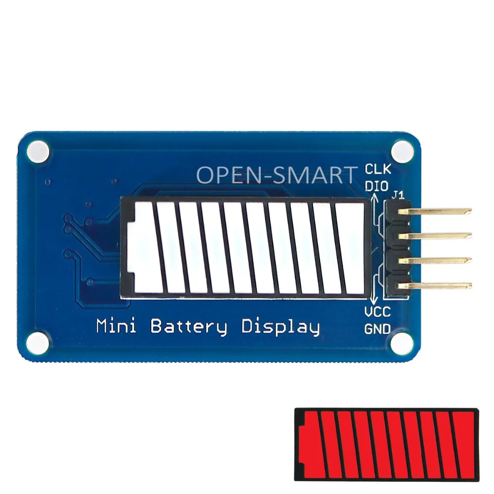 OPEN-SAMRT батарея стиль цифровой светодиодный индикатор уровня заряда батареи красный цвет 10-seg светодиодный бар для Arduino