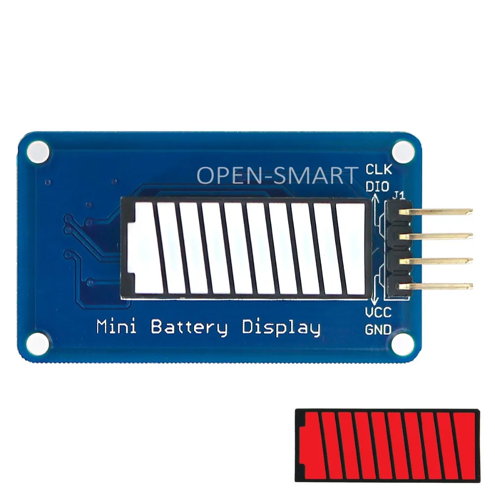 OPEN-SAMRT Red Color Battery Style Digital Tube LED Battery Level ...