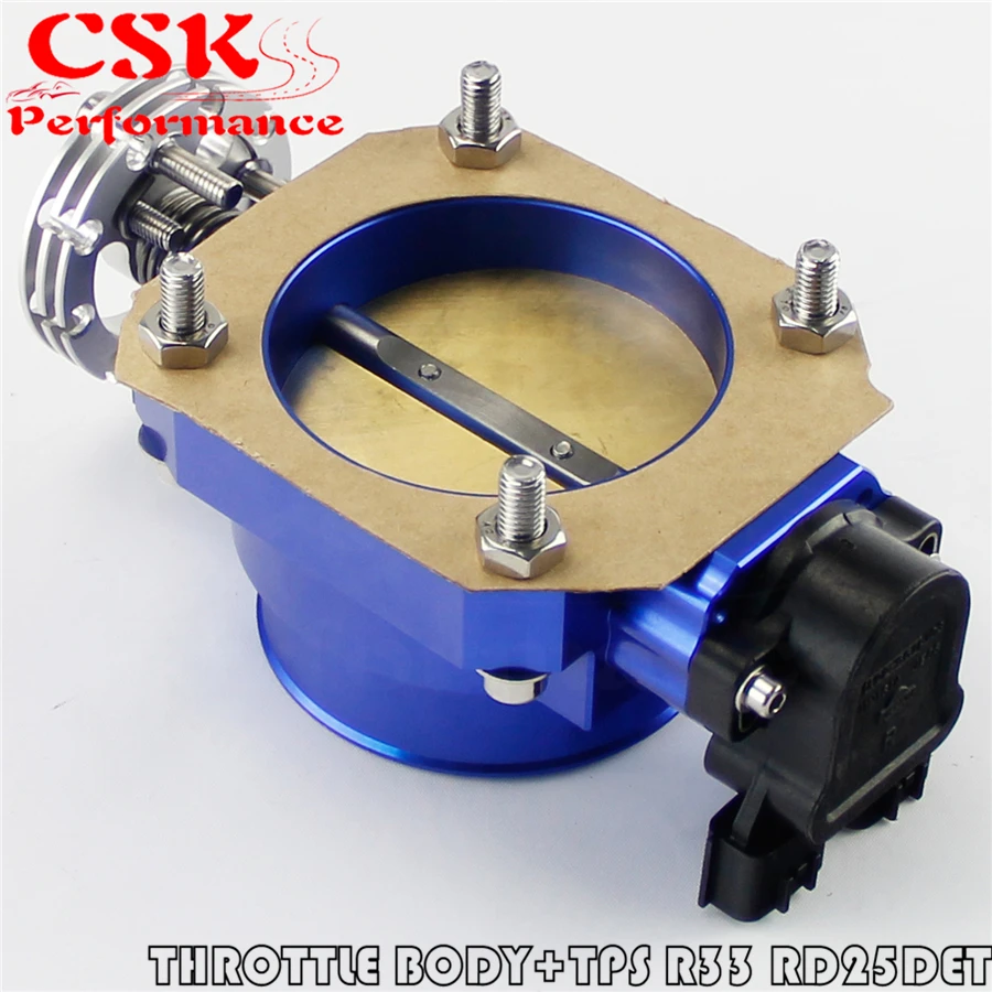 

Fits For Nissan Skyline R33 S2 Series 2 RB25DET GTS-T 90mm-85mm Throttle Body +TPS Blue/ Black /Silver