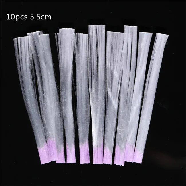 Fiberglass for UV Builder Extension Gel Acrylic Tips Nail Form Clips Colorful Fiberglass Fibernails Manicure Nail Art Tools - Цвет: 10pcs 5.5cm