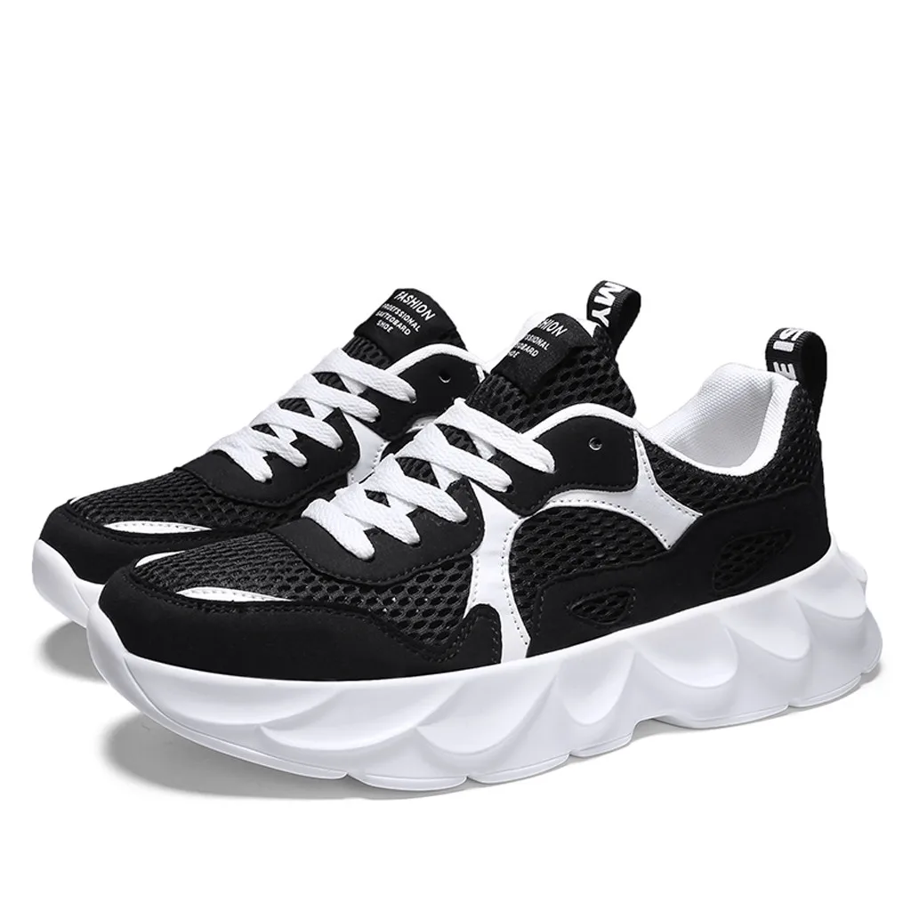 

2019 Spring Summer New Men's Trend Mesh Breathable Sneakers Wild Color Matching Casual Fashion Simplicity Running Shoes