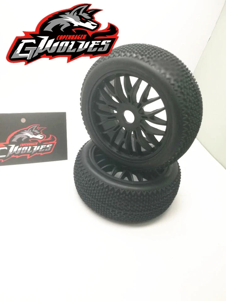 Image 4pc GWOLVES 1 8 RC Buggy Truck Off Road Tyre Nylon plus hard 17mm Adapter wheels Bee Contest practice for RC car parts