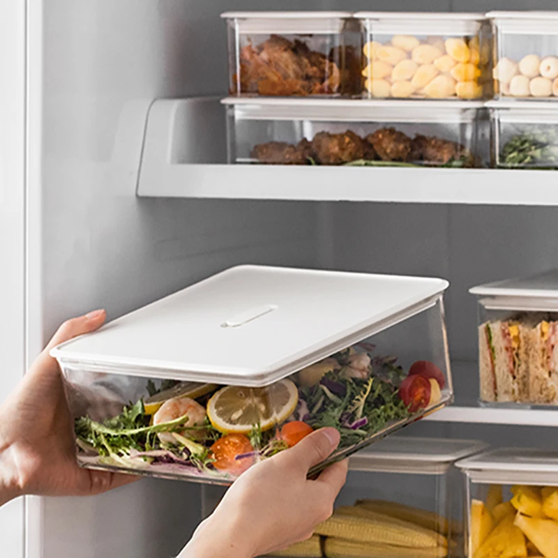 

Fridge Food Storage Box Freezer Pantry Storage Organizer Bins Space-saving Fridge Plastic Storage Container