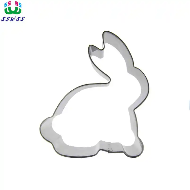 Bolo de chocolate animal ferramentas de decoração venda quente, branco australiano coelhos forma bolo biscoito molde de cozimento, venda direta