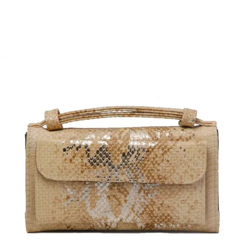 Модное Новое поступление, женский клатч из натуральной кожи, роскошные сумки со змеиным принтом, сумки-мессенджеры, женские сумки через плечо на цепочке - Color: Gloss gold