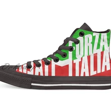 Forza Italia(вперед Италия) вечерние дизайнерские дышащие Повседневные высокие холщовая обувь кеды на шнуровке