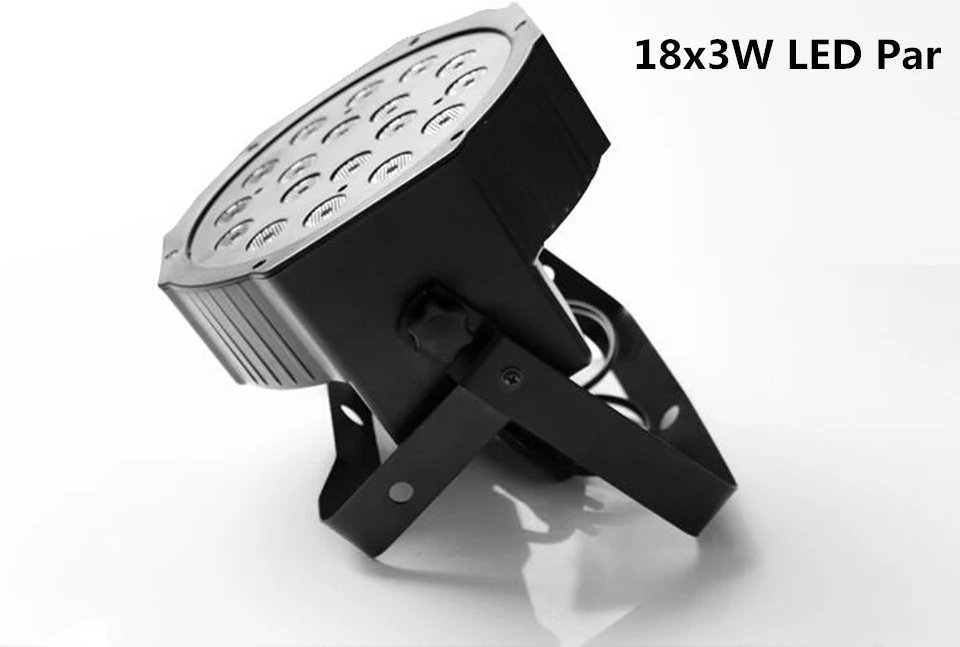 

2pcs LED Flat Par 3in1 rgb 18leds 4W 18 LED RGB Color Mixing LED DJ Wash Light Stage Uplighting KTV Disco DJ DMX512