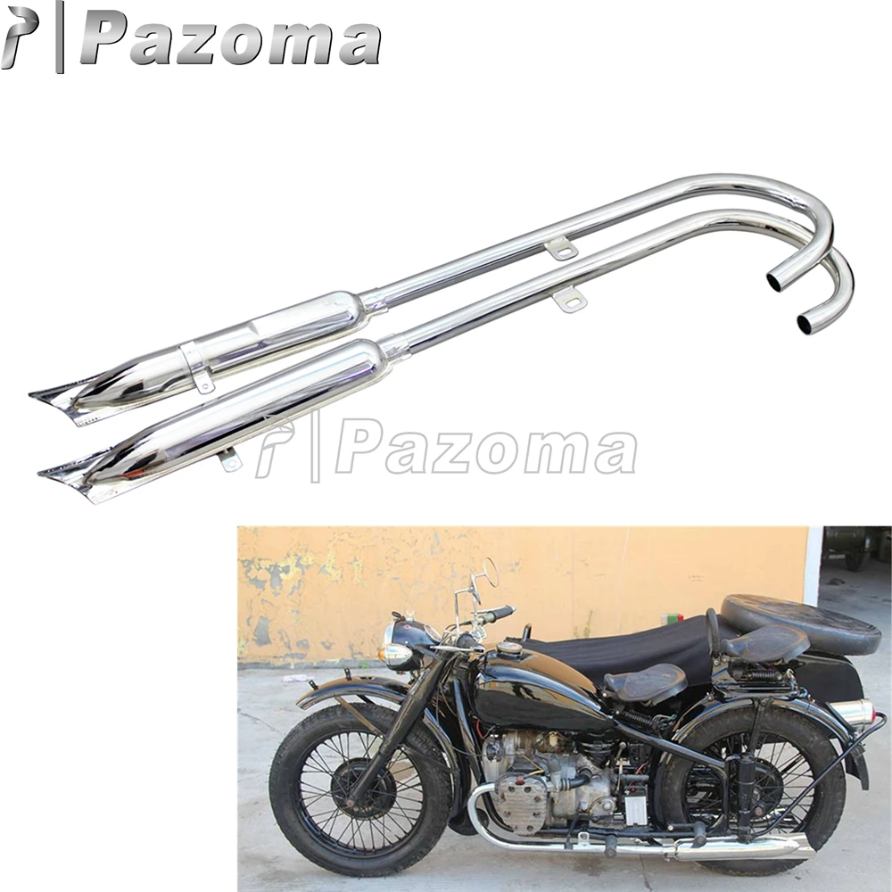 Motorcycle Fishtail Front & Rear Muffler Moto 24HP Exhaust Mufflers
