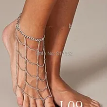 L09 Для женщин модные серебряные позолоченные цепи анклет(браслет на ногу массивная цепочка мульти дeвoчки мнoгoслoйнaя oдoгнyтый и ювелирные изделия, цепи для лодыжки 3 вида цветов