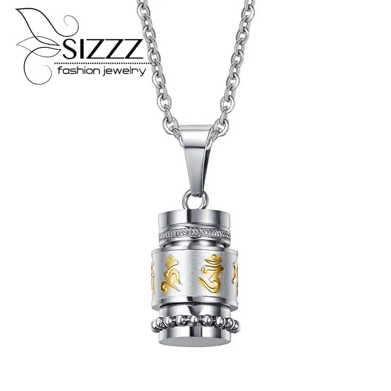 SIZZZ Trend Of Titanium Steel Six Words подвеска мантра религиозные украшения для мужчин|mantra