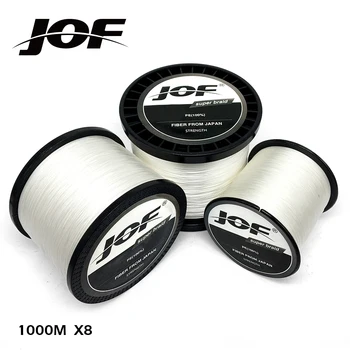 

8 Strands 100M 150M 300M 500M 1000M JOF PE White Braid Fishing Line Weave Superior Extreme Strong 100% SuperPower