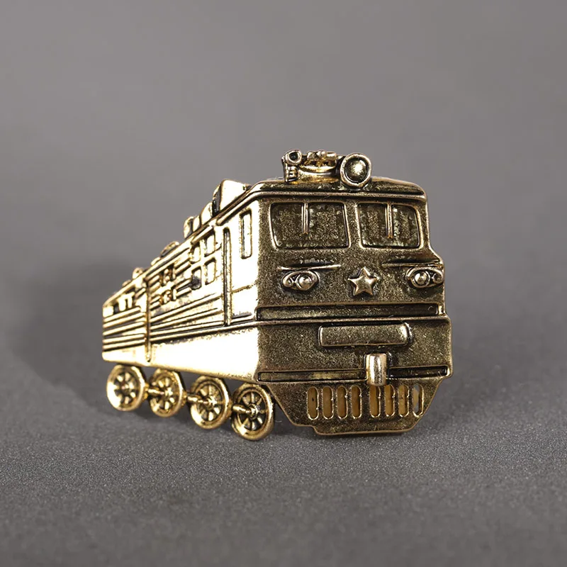 Blucome Vintage Cute Train Brooches Plated Ancient Silver Gold Color Alloy Accessories For Women Men Suit Collar Decorations Pin - Окраска металла: Gold Color