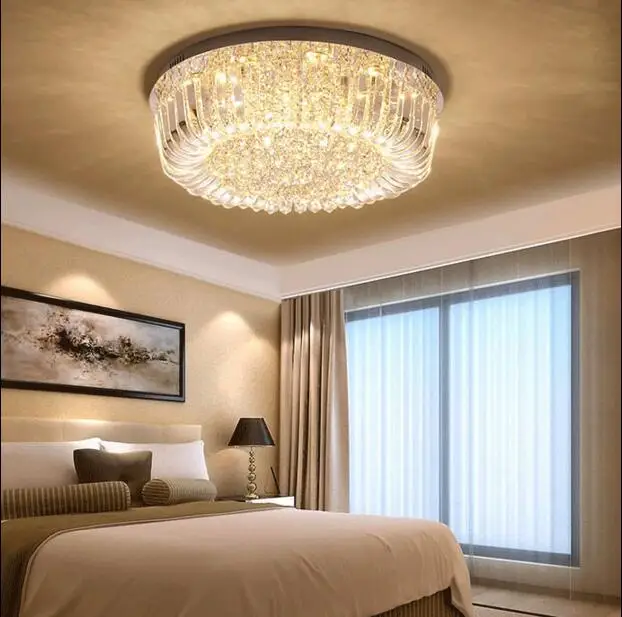 

LED ceiling lamp simple modern crystal lamp living room round atmosphere lamps warm bedroom ceiling LED crystal lamp led light