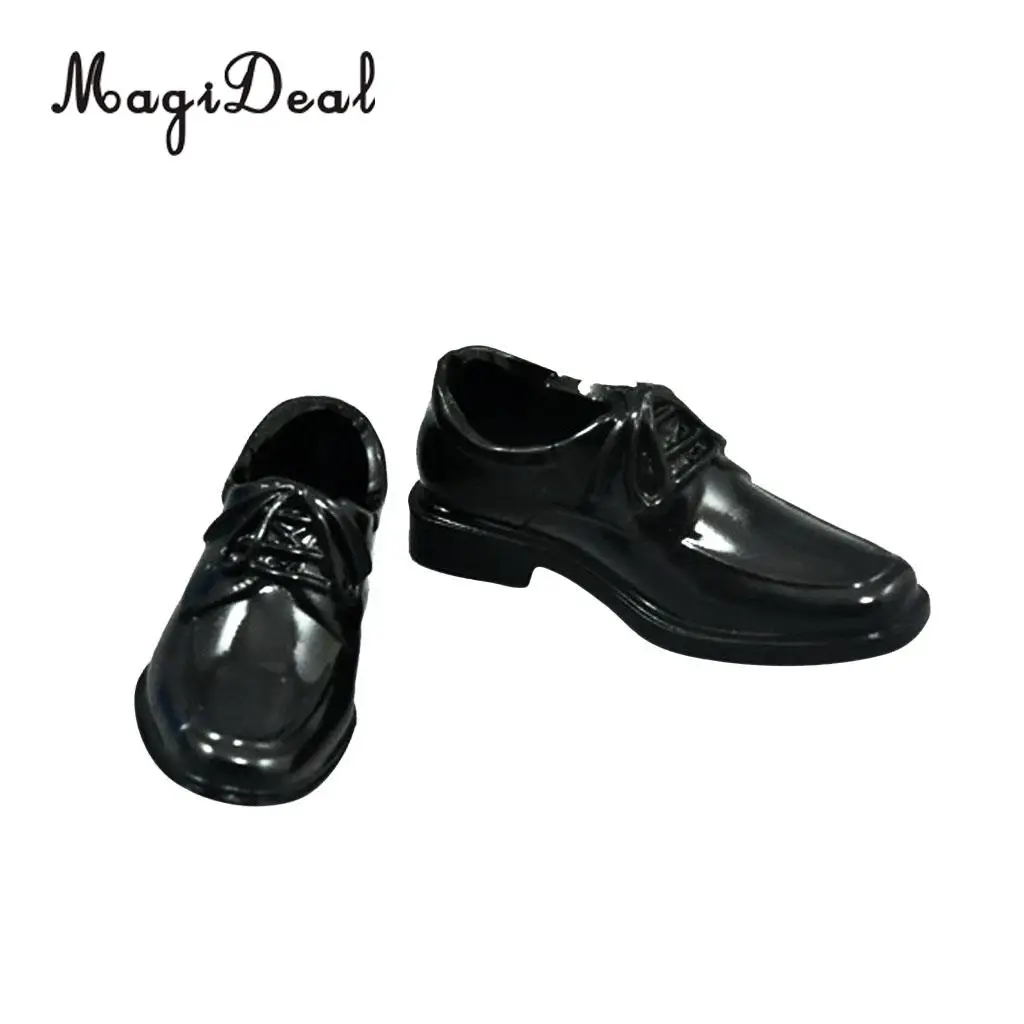 1Pair Black 1/6 Lace Up High Top Dress Shoes for 12 Inch Male Action Figure Body Dolls Daily Wear Acc 5cm