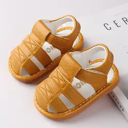 2019 новые детские пляжные мягкие сандалии для новорожденных девочек и мальчиков; Летняя обувь в римском стиле; сандалии для первых ходунков;