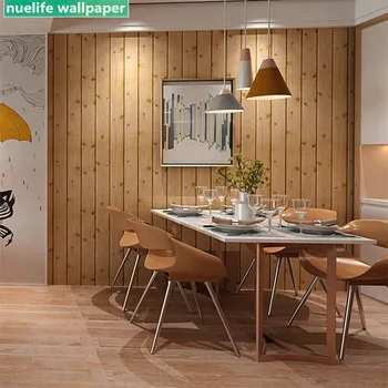 

Chinese style wood color pattern wallpaper loft ceiling study living room bedroom children's room shop clothing store wallpaper