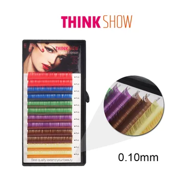 

0.10mm Thickness All Size Colorful Eyelash Extension Koraen Individual False Eye Lashes Natural Fake Eyelash Free Shipping