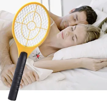 

Multifunctional Double Circle Design Handheld Electric Tennis Racket Battery Powered Electric Mosquito Swatter