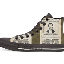 Джон Уэсли Хардин хотел постер Дизайн Повседневная парусиновая обувь на заказ Прямая