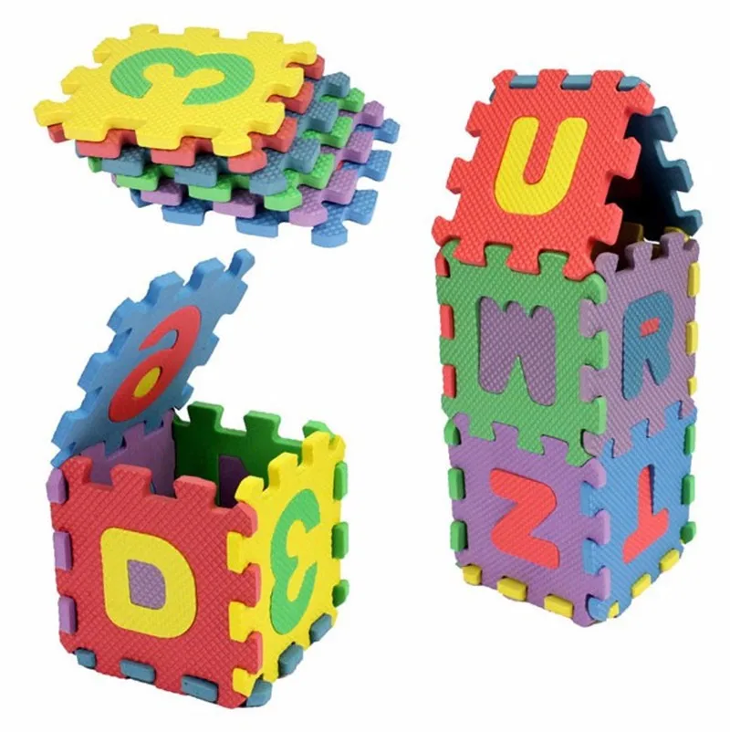 Детские Мини EVA пены алфавит, буквы, цифры пол мягкий коврик для малышей 3d головоломка Дети Развивающие игрушки 36 шт