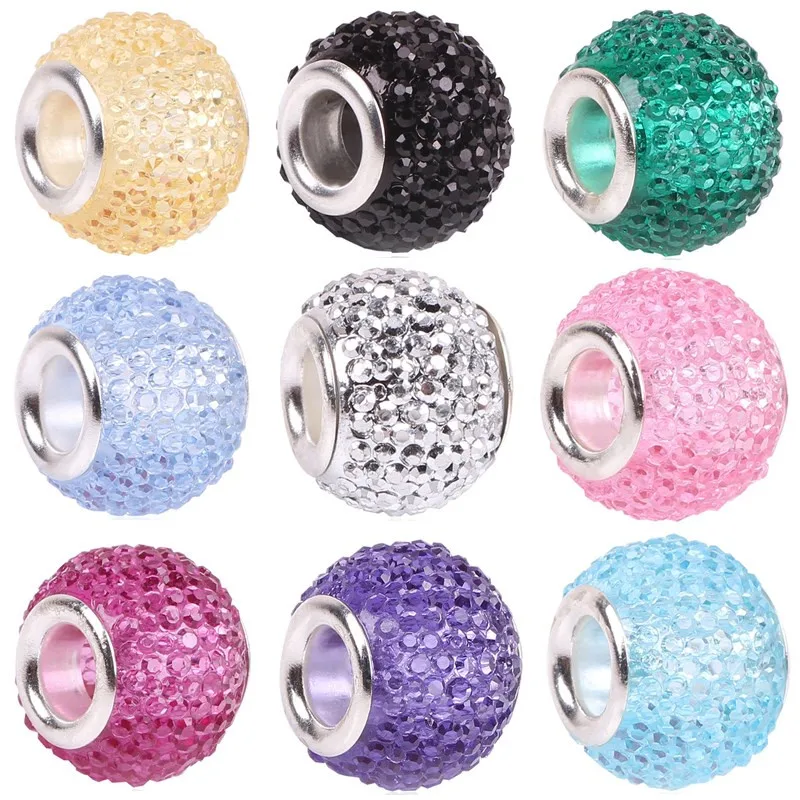 

AIFEILI 10Pc/Lot DIY Handmade Jewelry Silver Plated Glass Glaze Crystal Beads Charms Fit Women Pandora Bracelet Chain & Bangle