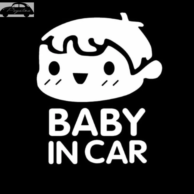 Pegatina Baby In Car Waving Baby on Board Safety Sign Cute Car Decal Vinyl Sticker