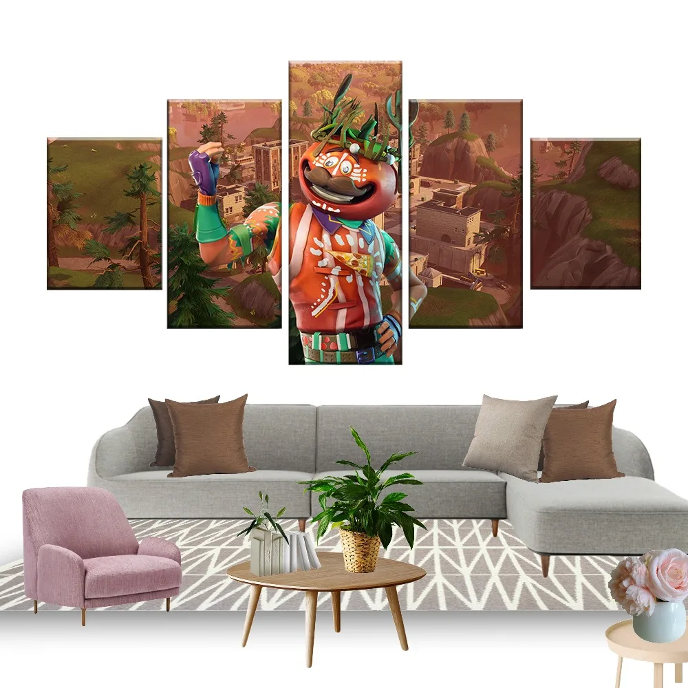 

5 Piece Fortnight Battle Royale Game Poster Paintings on Canvas Fort Cartoon Nite Wall Pictures Modern Prints Decor Wholesale