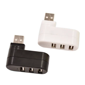 

Etmakit Hot Selling 3 Ports Hub USB 2.0 Mini Rotate Splitter Adapter for PC Notebook Laptop high Quality