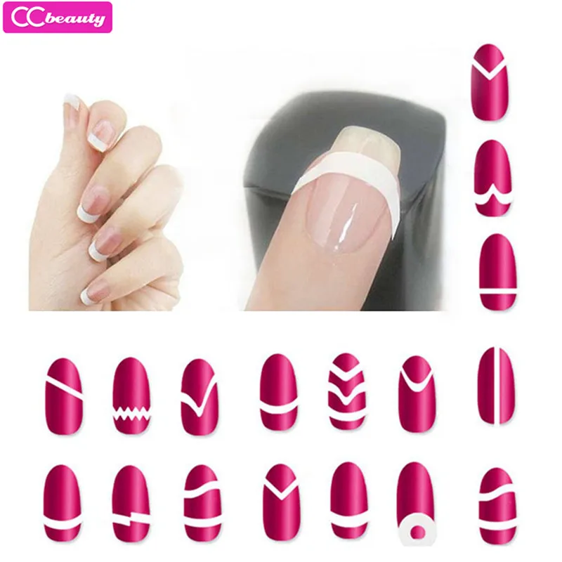 CCbeauty французский дизайн ногтей наклейки DIY наконечник направляющие Французский
