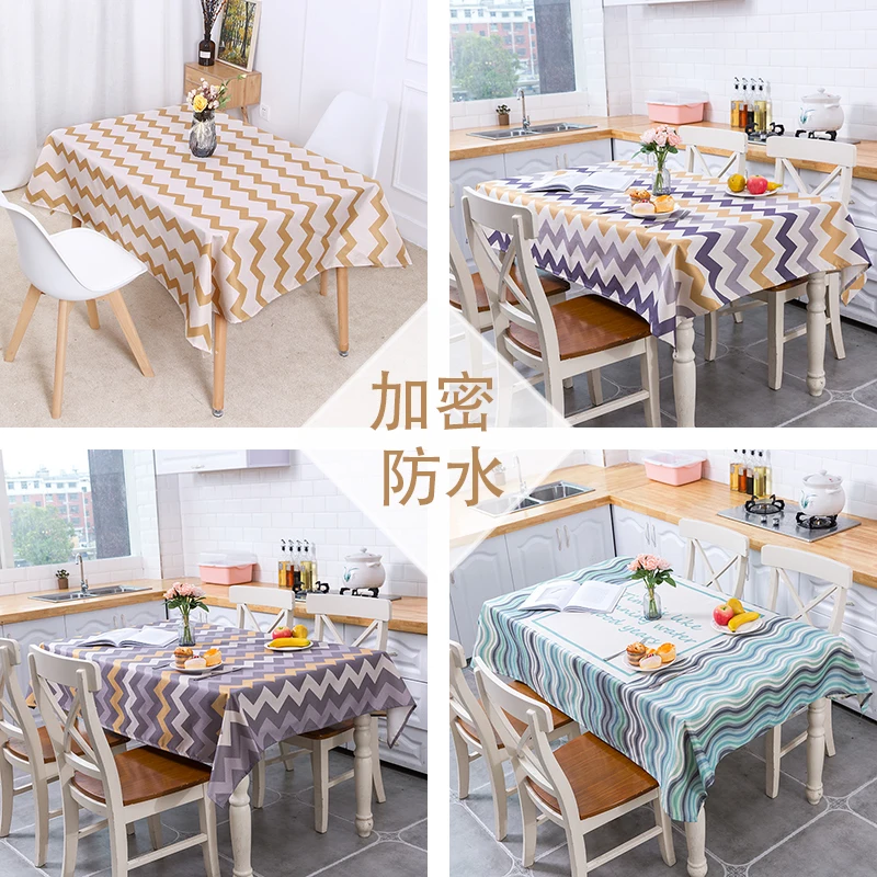 

geometric table cloth Waterproof linen geometrical Striped lines Home Decoration tablecloth Cover For Living Room Customable
