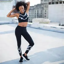 Женский комплект из 2 предметов для занятий фитнесом и йогой с принтом для женщин топ бюстгальтер+ спортивные длинные брюки спортивная одежда для женщин спортивный жилет костюм боди