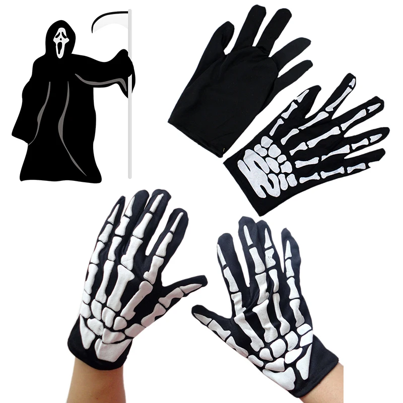 black dancing skeleton gloves devil skull gloves hip hop finger gloves halloween costume masquerade party gifts - Dancing Halloween black dancing skeleton gloves devil skull gloves hip hop finger gloves halloween costume masquerade party gifts - Dancing Halloween