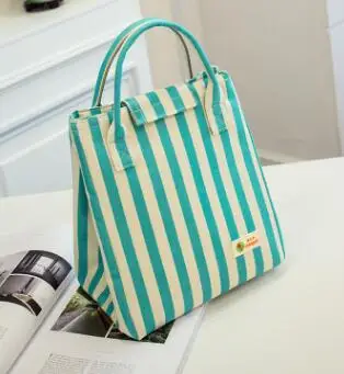 Толстая алюминиевая фольга, изолирующая сумка для льда, водонепроницаемая сумка для обеда, Нетканая оксфордская полосатая сумка для холодной изоляции - Цвет: Армейский зеленый