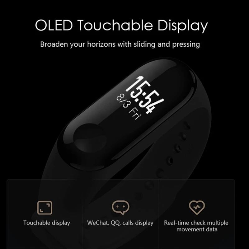 Origina Xiaomi mi Band 3 mi band 3 Smart Band 0,7" OLED сенсорный экран Водонепроницаемый Фитнес-трекер для измерения сердечного ритма mi 3 Smart Bracelet