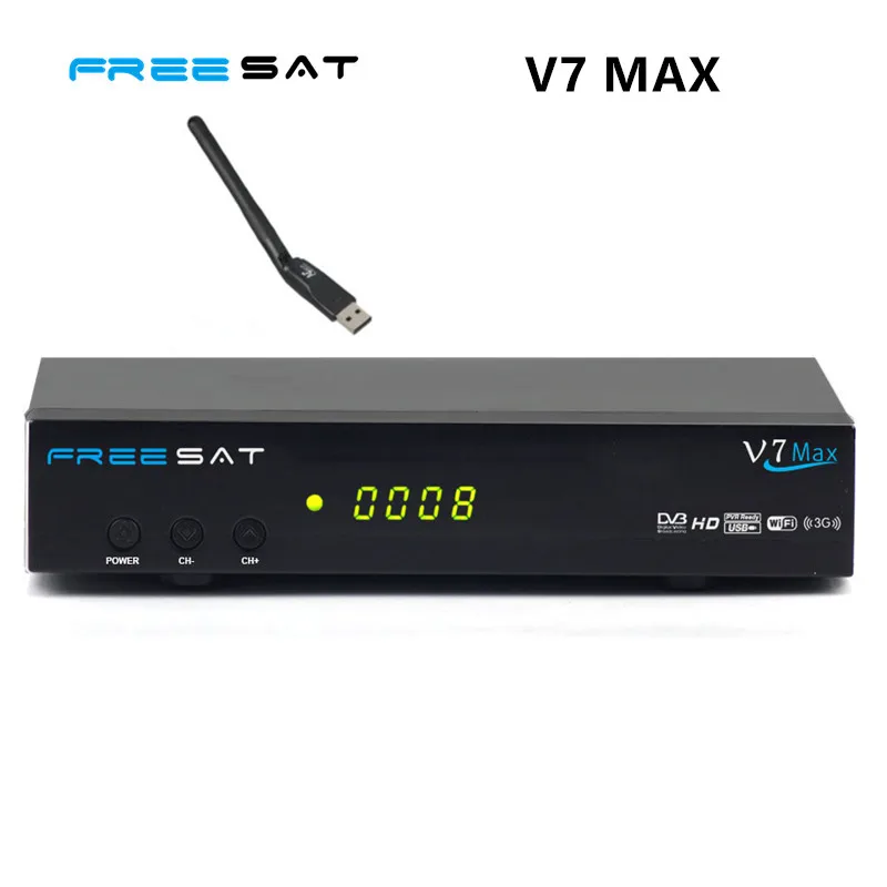 

[Genuine] 1pcs Freesat v7 max HD digital satellite receiver + 1pcs usb wifi come together support cccam powervu bisskey etc